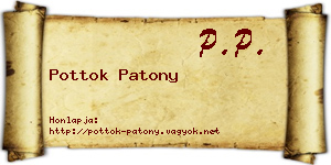 Pottok Patony névjegykártya